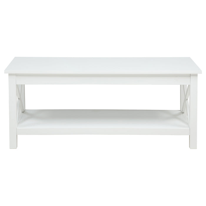 Skyview 2-piece Rectangular Lift Top Coffee Table Set White