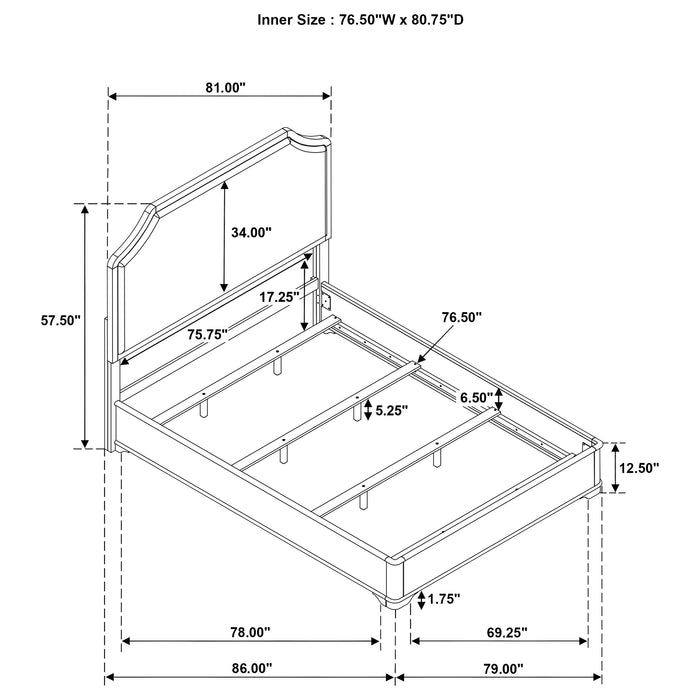 Garland 58-inch Eastern King Panel Bed Cream Brown Cherry