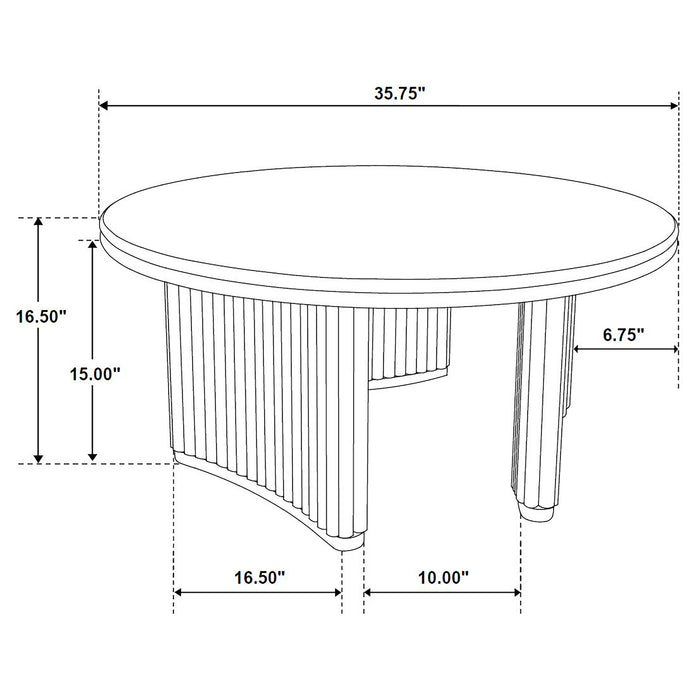 Adina 36-inch Round Wood Coffee Table Distressed Light Brown