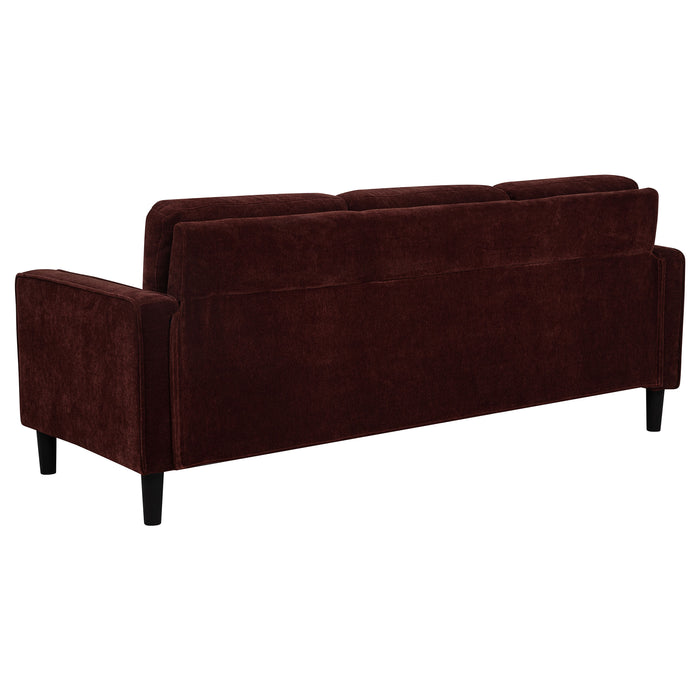 Ruth 2-piece Fabric Upholstered Track Arm Sofa Rust Red