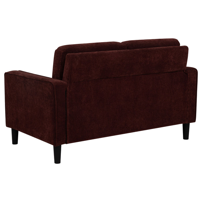 Ruth 2-piece Fabric Upholstered Track Arm Sofa Rust Red