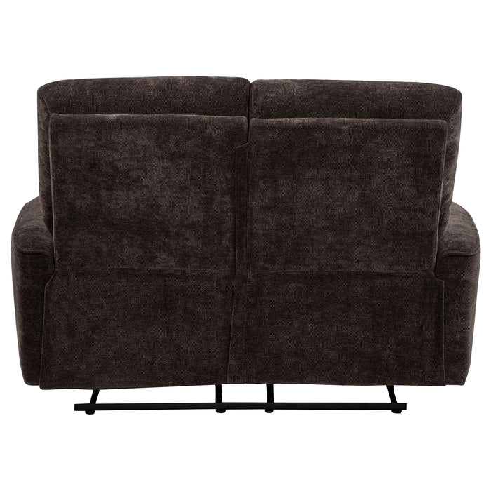 Navarro Chenille Upholstered Reclining Loveseat Dark Brown