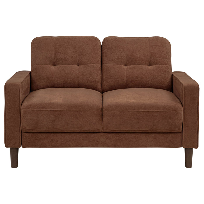 Bowen II Fabric Upholstered Track Arm Loveseat Rust