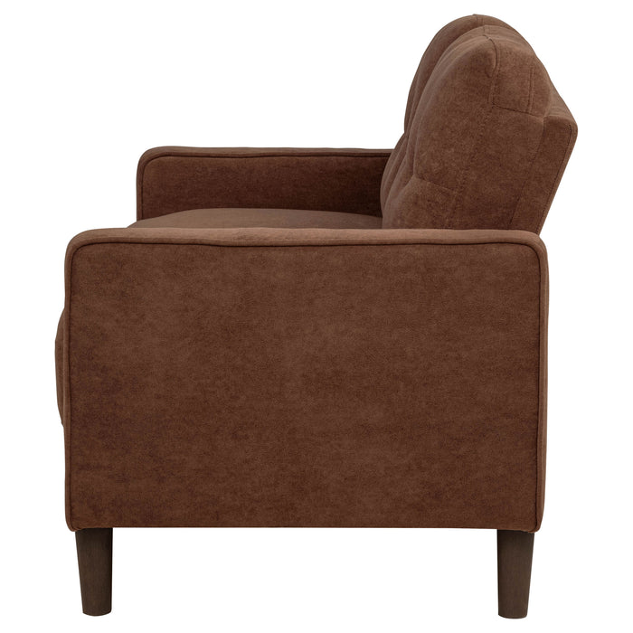 Bowen II Fabric Upholstered Track Arm Loveseat Rust