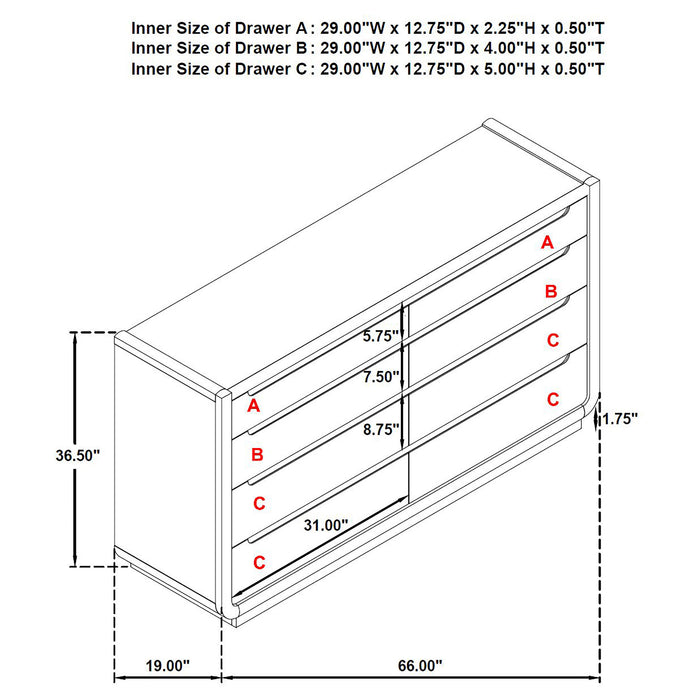Leandro 4-piece Eastern King Bedroom Set Burnished Black