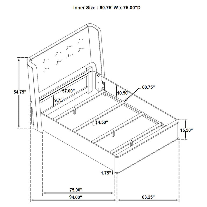 Leandro 4-piece Queen Bedroom Set Burnished Black