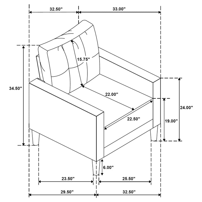 Bowen II Fabric Upholstered Track Arm Chair Steel Grey