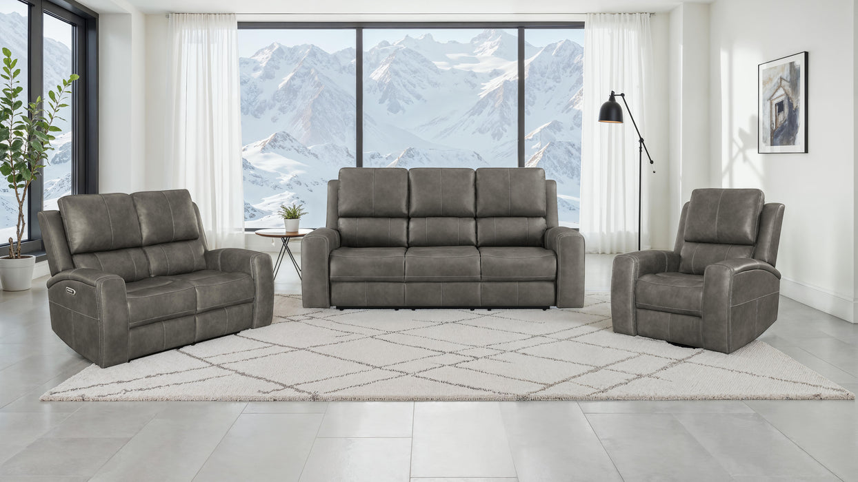 Brickston 3-piece Triple Power Reclining Sofa Set Charcoal