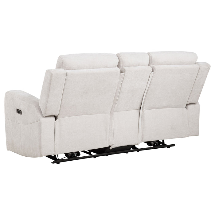 Kennett 3-piece Chenille Power Reclining Sofa Set Ivory