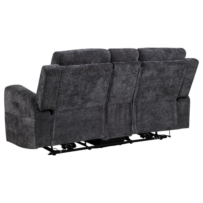 Kennett Chenille Upholstered Power Reclining Loveseat Grey