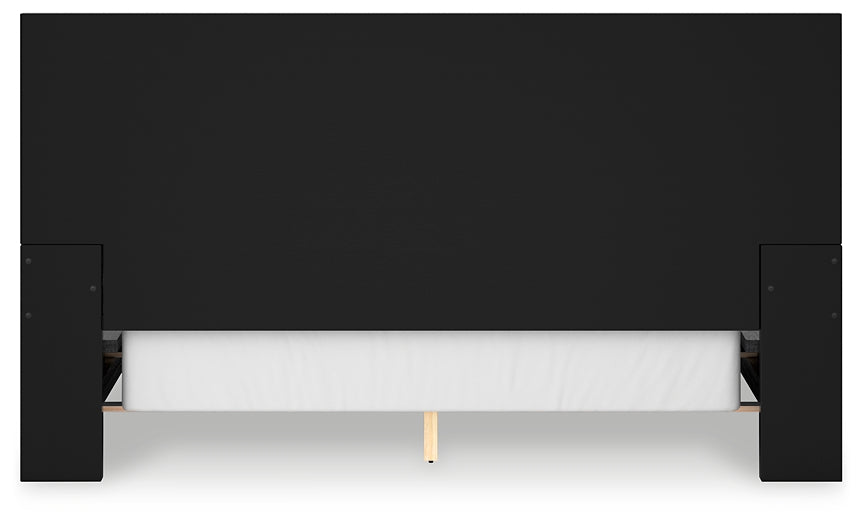 Londer California King Panel Bed with Mirrored Dresser