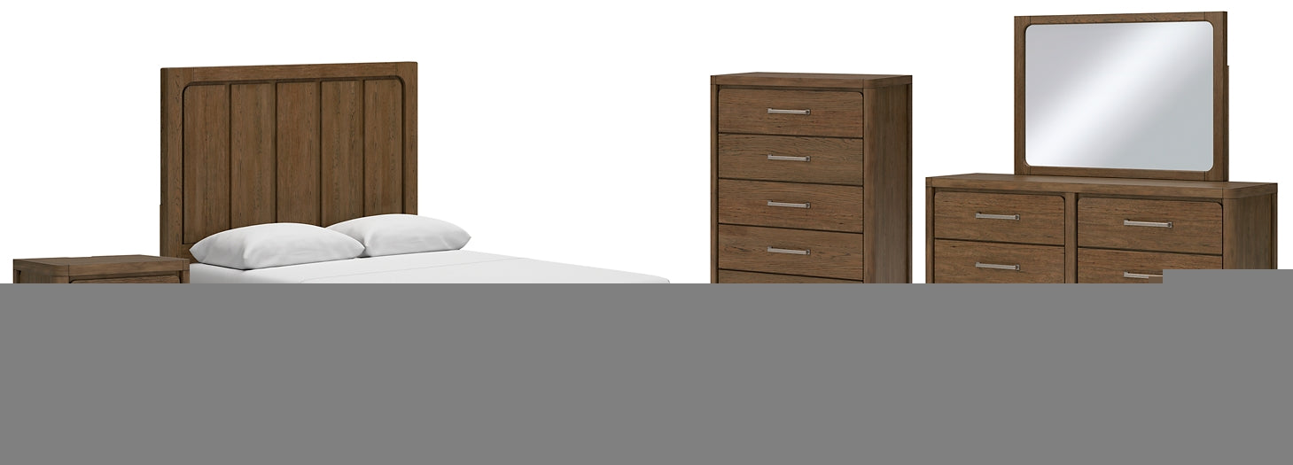 Cabalynn Queen Panel Bed with Storage with Mirrored Dresser, Chest and Nightstand