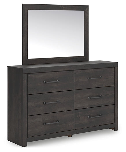 Hollivern Full Panel Bed with Mirrored Dresser and Nightstand