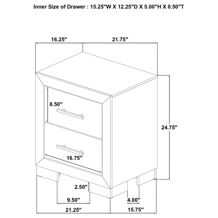 Arielle 4-piece Queen Bedroom Set Light Oak