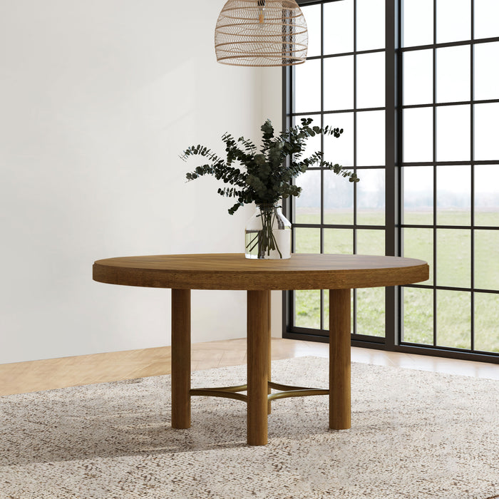 Arini 60-inch Round Wood Dining Room Table Sand Wash