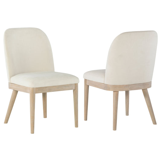 Solano Upholstered Dining Side Chair Beige (Set of 2)