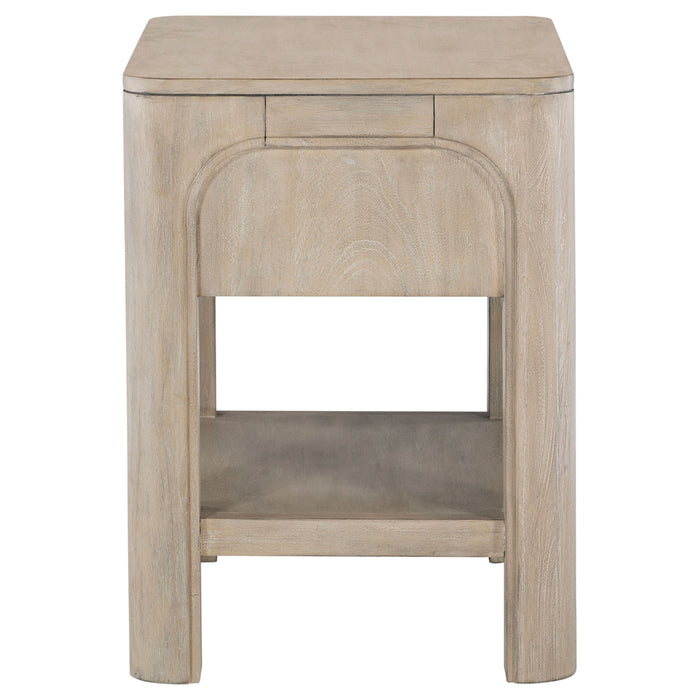 Solano 1-drawer Nightstand Bedside Table Weathered Mango