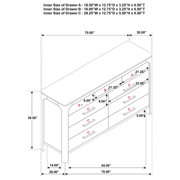 Solano 9-drawer Bedroom Dresser Cabinet Weathered Mango