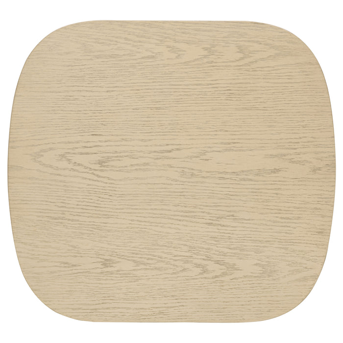 Kailani Coastal Square End Side Table with Shelf Beige Oak