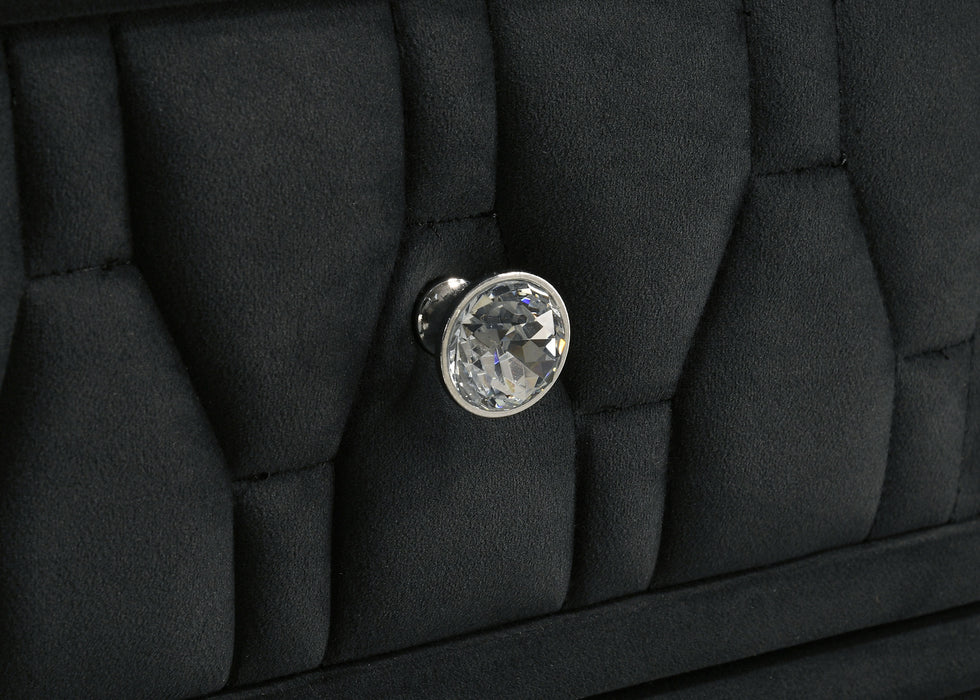 Lorient 2-drawer LED Nightstand with USB Black