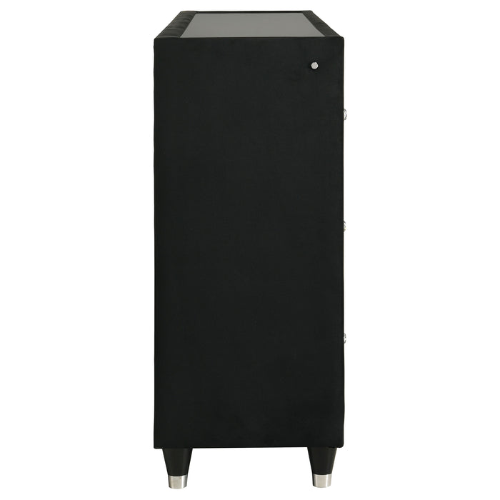 Lorient 8-drawer LED Bedroom Flame Box Dresser Black