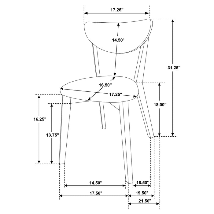 Kersey Wood Dining Side Chair Chestnut (Set of 2)