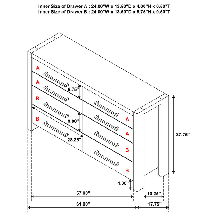 Adderley 4-piece Eastern King Bedroom Set Warm Brown