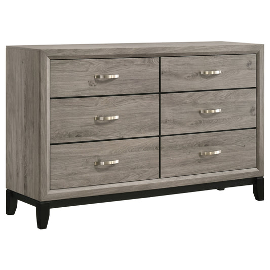 Watson 6-drawer Dresser Grey Oak Discount Home Furniture Watson 6-drawer Dresser Grey Oak Discount Home Furniture