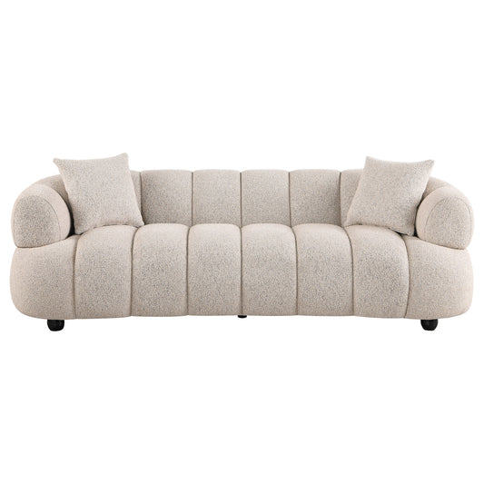 Whitney Contemporary Channel Tufted Woven Fabric Upholstered Sofa