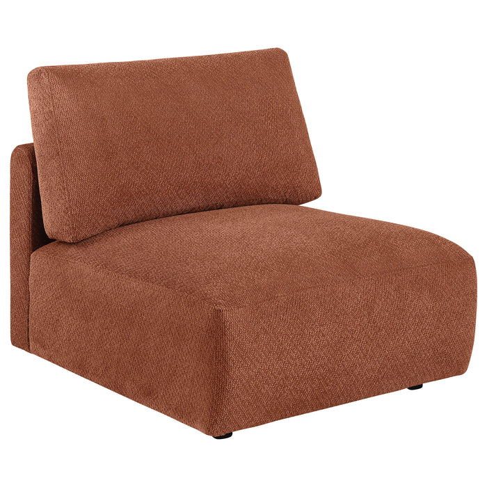 Elysia 5-piece Chenille Upholstered Modular Sectional Sofa Coral