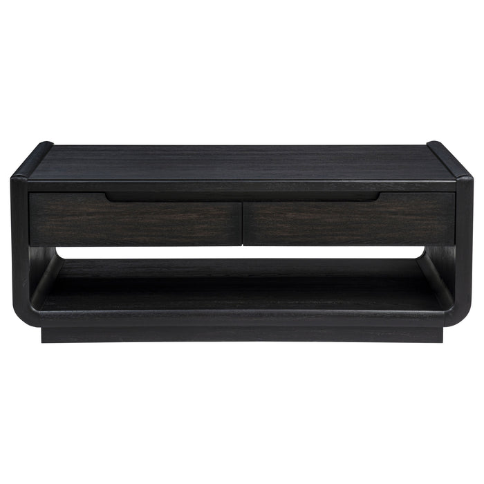 Leandro 3-piece Wood Coffee and End Table Set Burnished Black