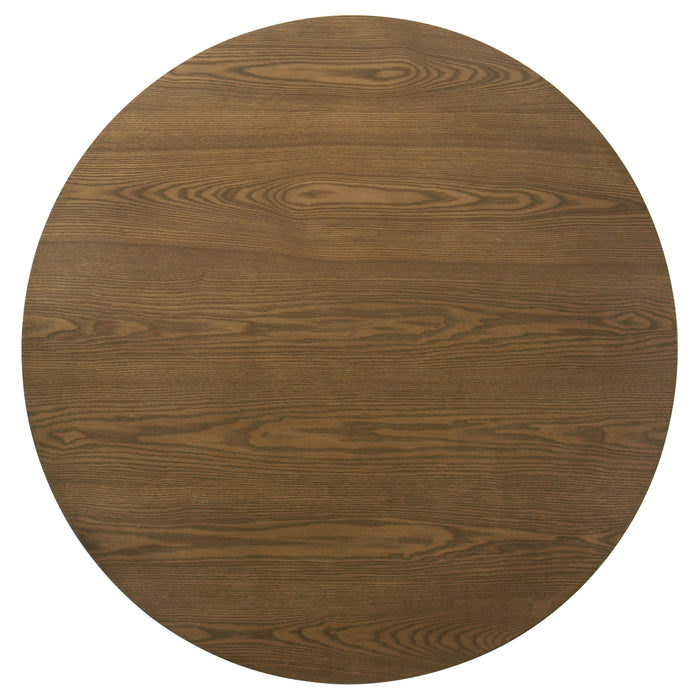 Franklin 36-inch Round Pedestal Coffee Table Dark Brown
