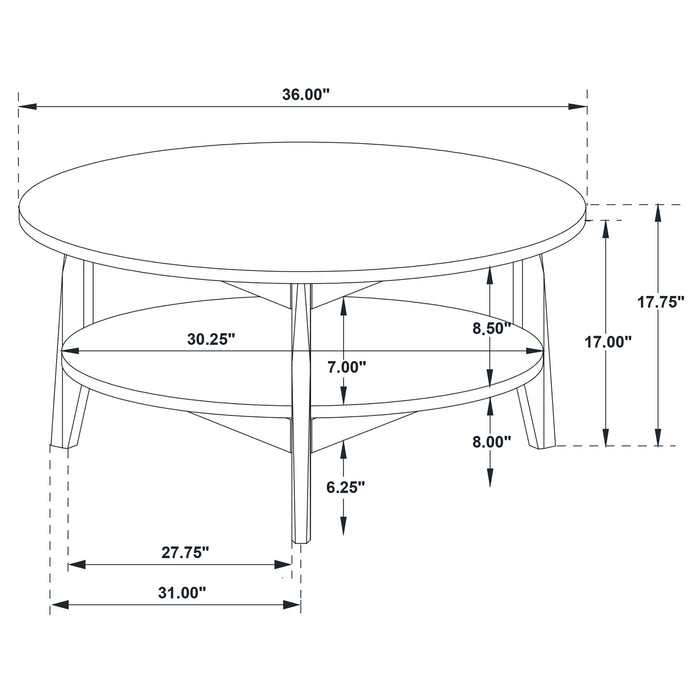 Bradley 3-Piece Round SmartTop Coffee Table Set Smokey Grey and Brown