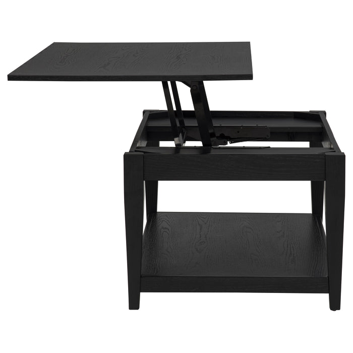 Lindenton 2-piece Wood Lift-Top Coffee and End Table Set Black