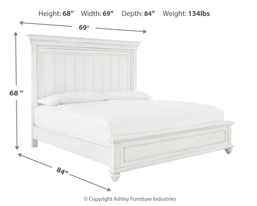 Kanwyn Queen Panel Bed with Mirrored Dresser, Chest and Nightstand