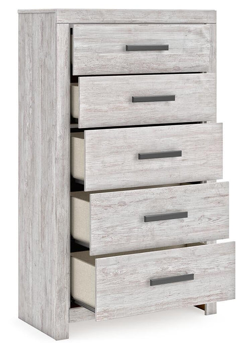 Cayboni Full Panel Bed, Dresser, Mirror, Chest and Nightstand