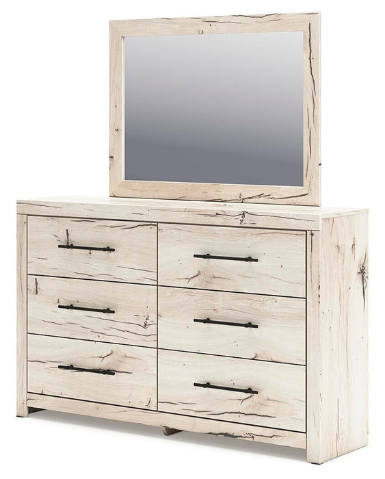 Lawroy King Panel Bed with Storage, Dresser, Mirror, Chest and Nightstand