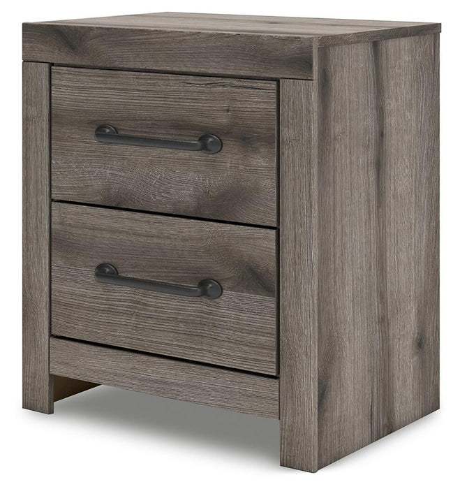 Graystorm Full Panel Bed with Storage, Dresser, Mirror and Nightstand