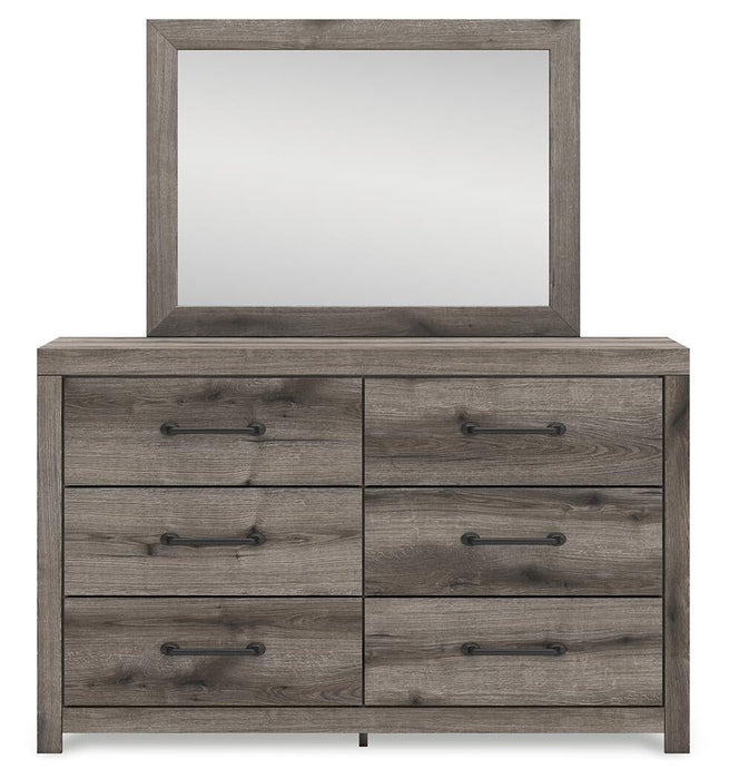 Graystorm Twin Panel Storage Bed, Dresser, Mirror and Nightstand