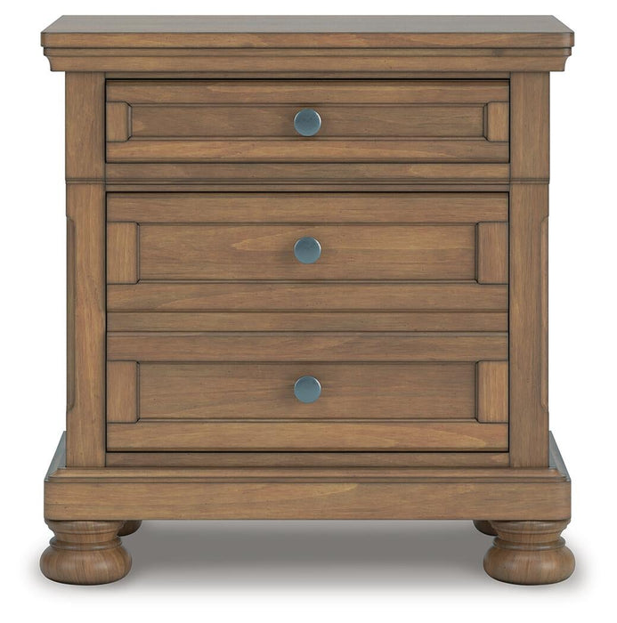 Feddinger King Panel Bed with Mirrored Dresser and Nightstand