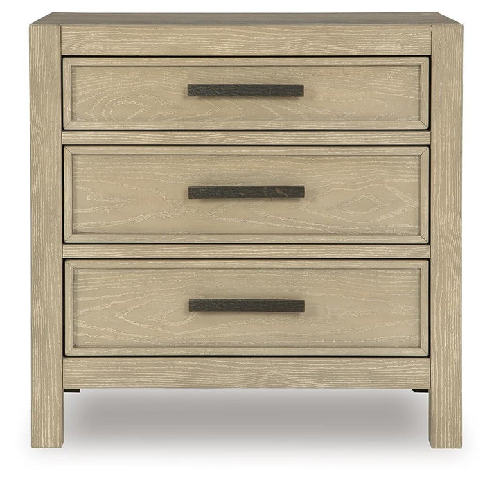 Calmoro King Bookcase Bed with Mirrored Dresser and Nightstand
