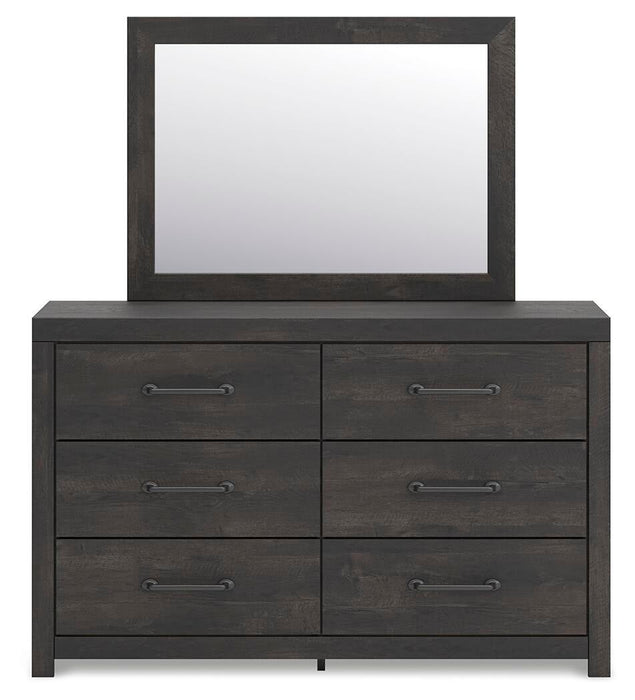 Hollivern Full Panel Bed, Dresser, Mirror, Chest and Nightstand