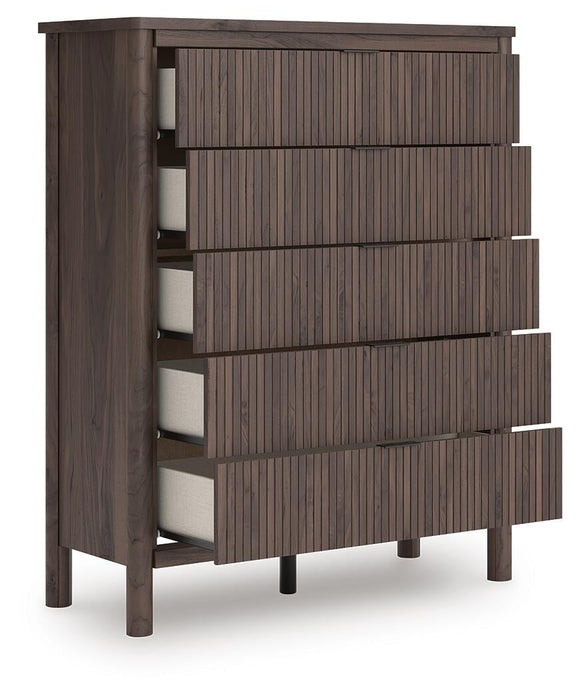 Pamytta Twin Panel Platform Bed, Dresser, Mirror, Chest and Nightstand