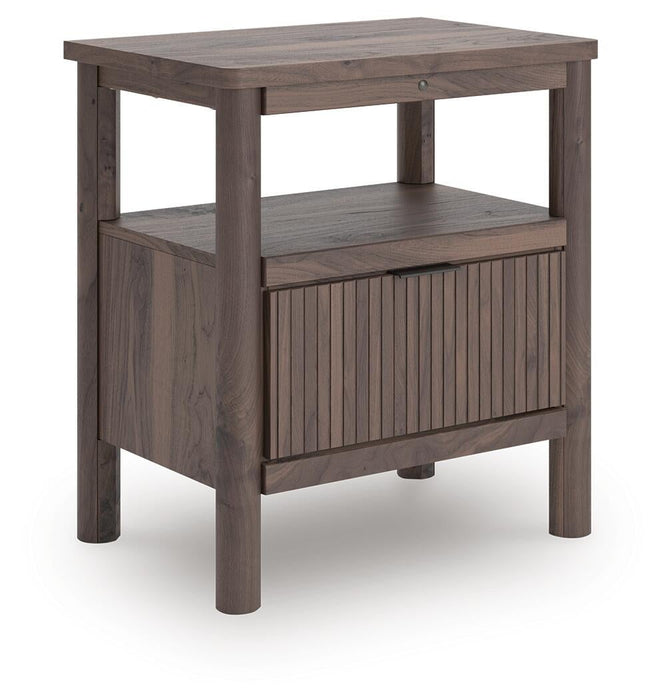 Cadmori Queen Panel Platform Bed, Dresser, Mirror and Nightstand