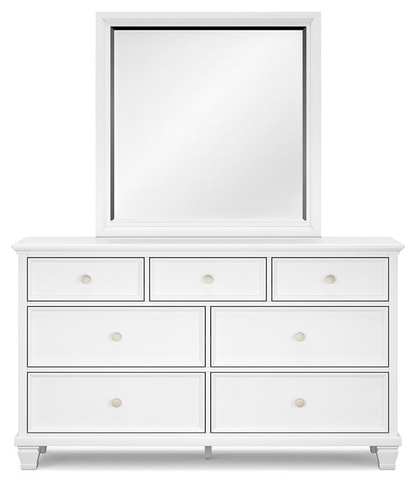 Fortman California King Panel Storage Bed, Dresser and Mirror