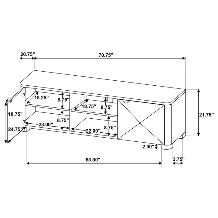 Marcelo 71-inch TV Stand Media Console Light Elm