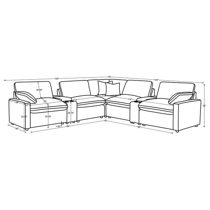 Collins 7-piece Modular Power Reclining Sectional Black