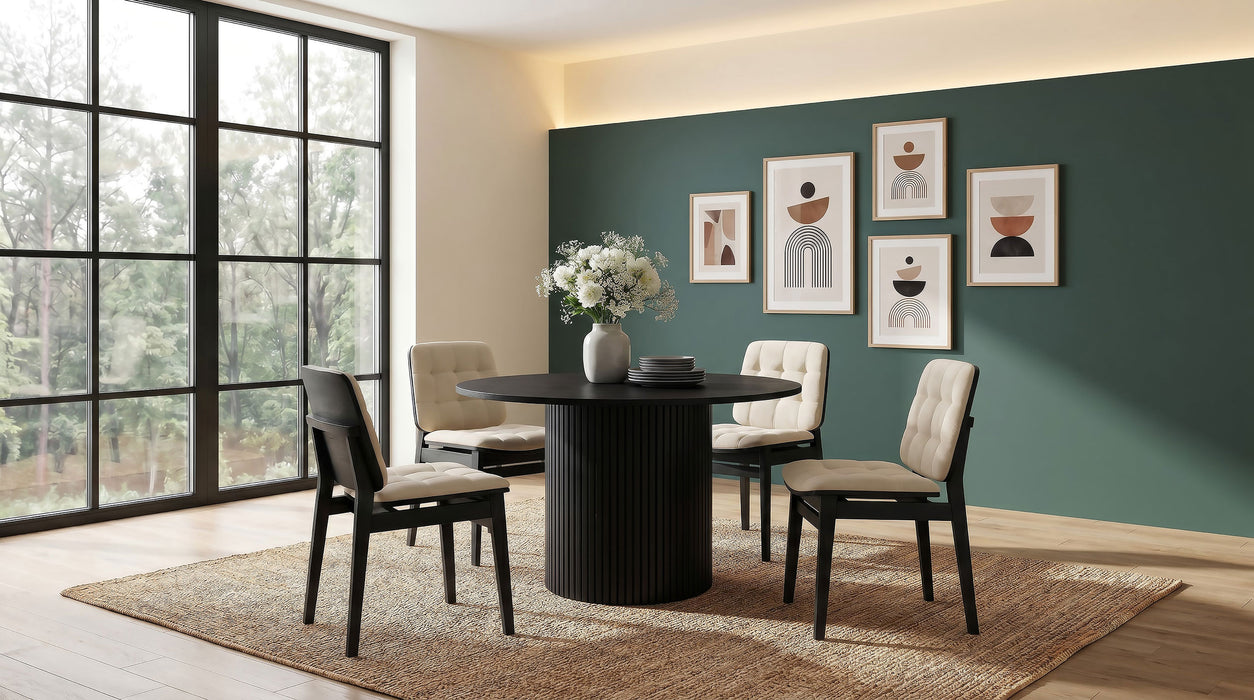 Redbridge Upholstered Side Chair Cream and Black (Set of 2)