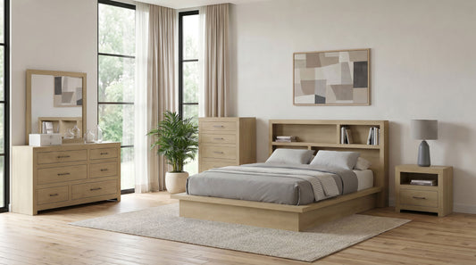 Hendricks 5-piece Eastern King Bedroom Set Light Oak