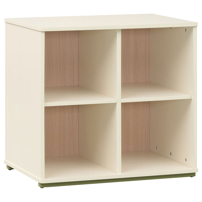 Evren Twin Storage Loft Bed 4-piece Set with Chest and Bookcases Tri-Tone